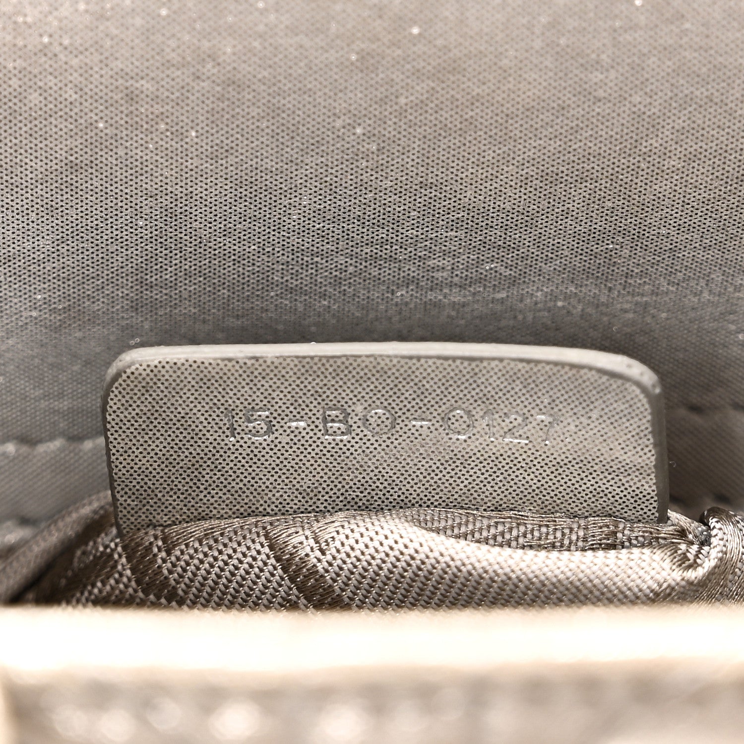 Metallic Lambskin Cannage Mini Lady D1OR Silver