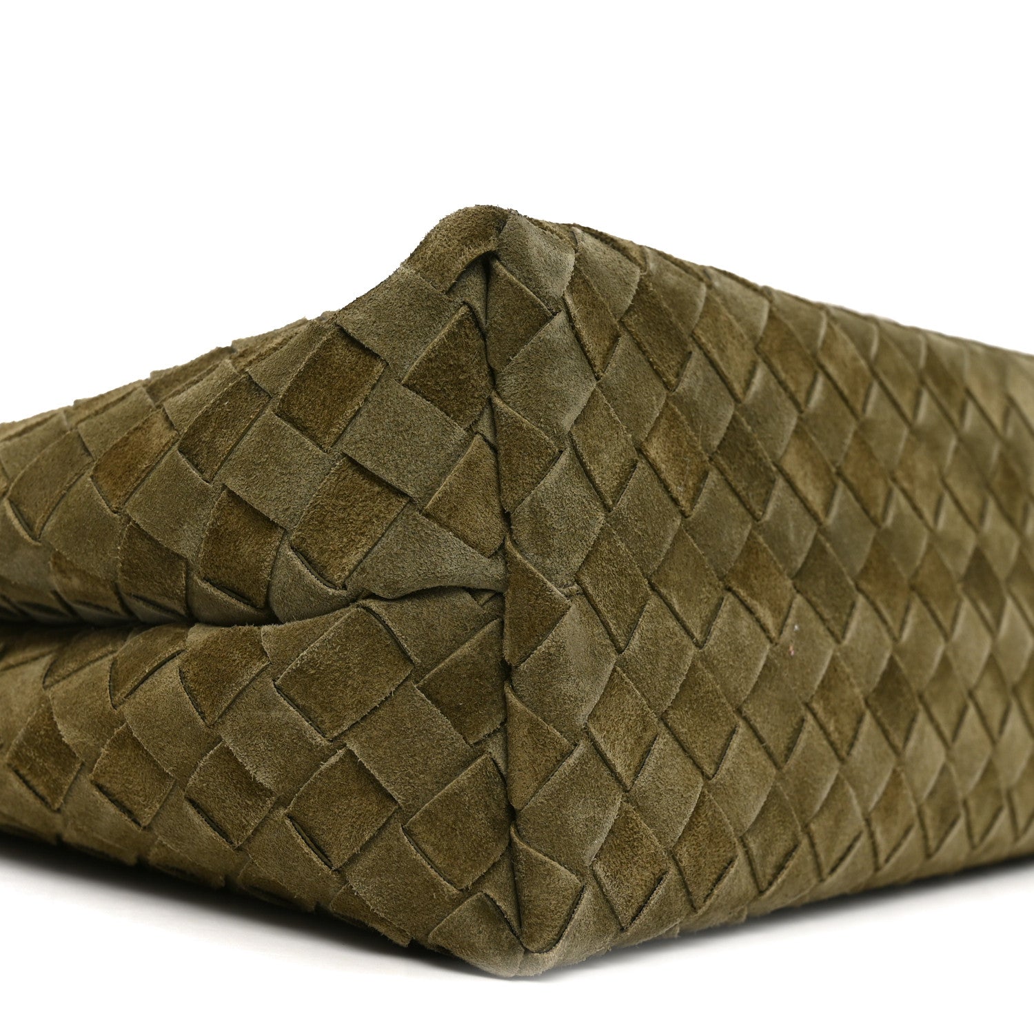 Suede Intrecciato Medium Andiamo Shoulder Bag Mud