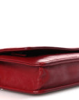 Lambskin Camellia Embossed Wallet on Chain WOC Red