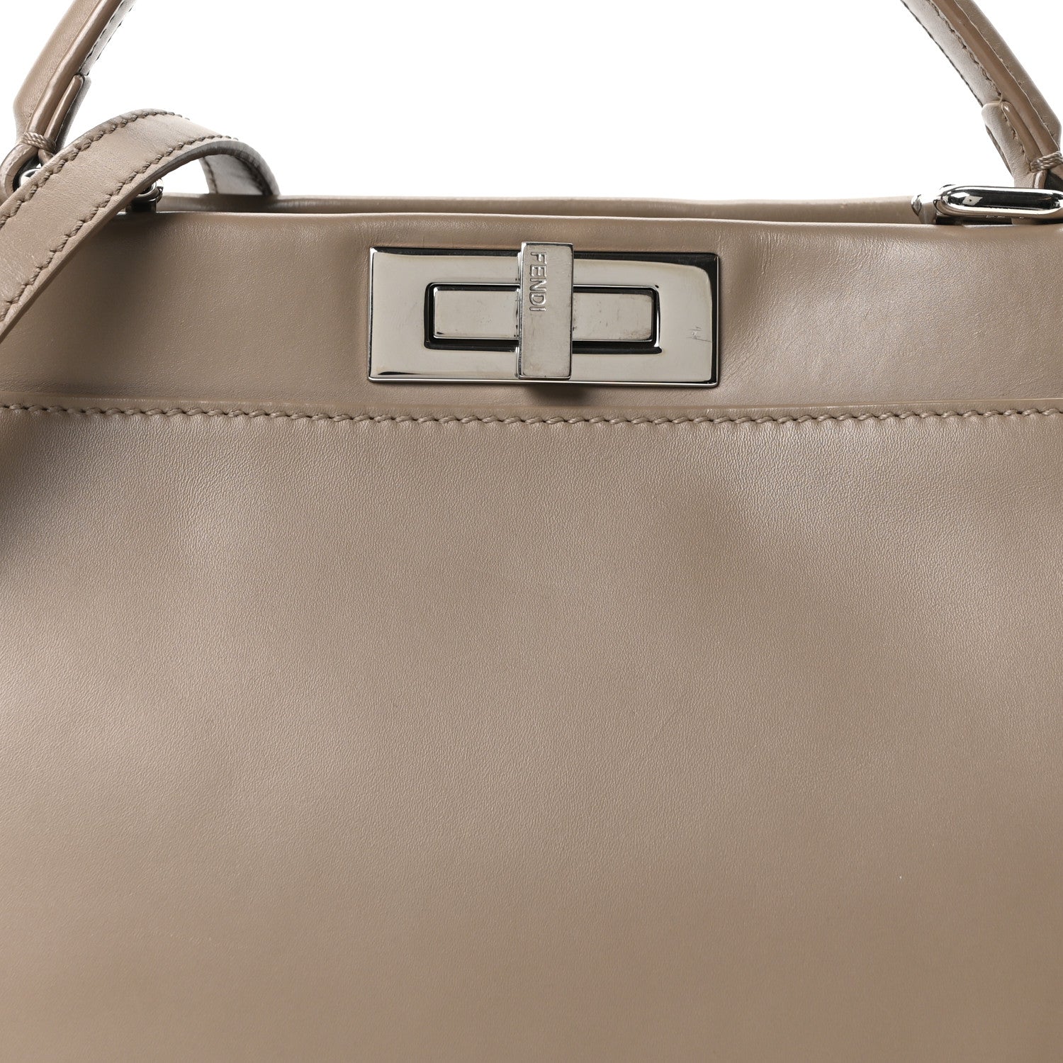 Vitello Morgan Shiny Nappa Medium Peekaboo Iconic Satchel Tortora