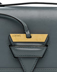 Calfskin Mini Barcelona Shoulder Bag Stone Blue