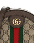 GG Supreme Monogram Web Mini Ophidia Round Shoulder Bag Brown