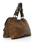 Calfskin Medium Gaucho Double Saddle Bag Brown