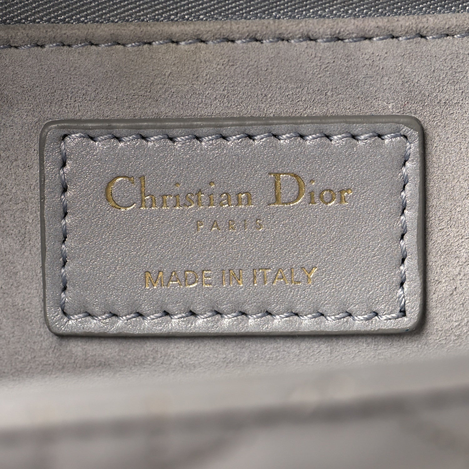 Pearly Lambskin Cannage Medium Lady D1OR Grey