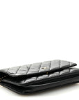 Lambskin Quilted Wallet On Chain WOC Black