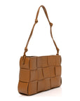 Calfskin Maxi Intrecciato Cassette Pouch On Strap Camel