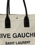 Linen Calfskin Rive Gauche Tote Optic White